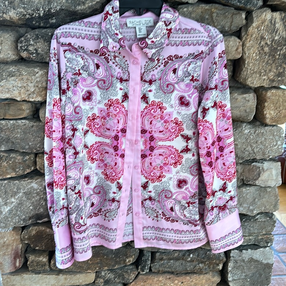 Rachel Zoe silk blouse shades of pink 💖🌺🌸Small